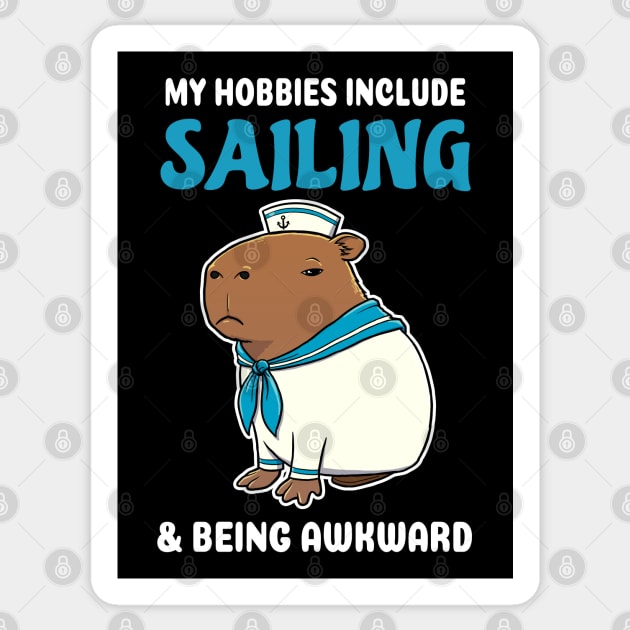 My hobbies include Sailing and being awkward cartoon Capybara Sailor Sticker by capydays